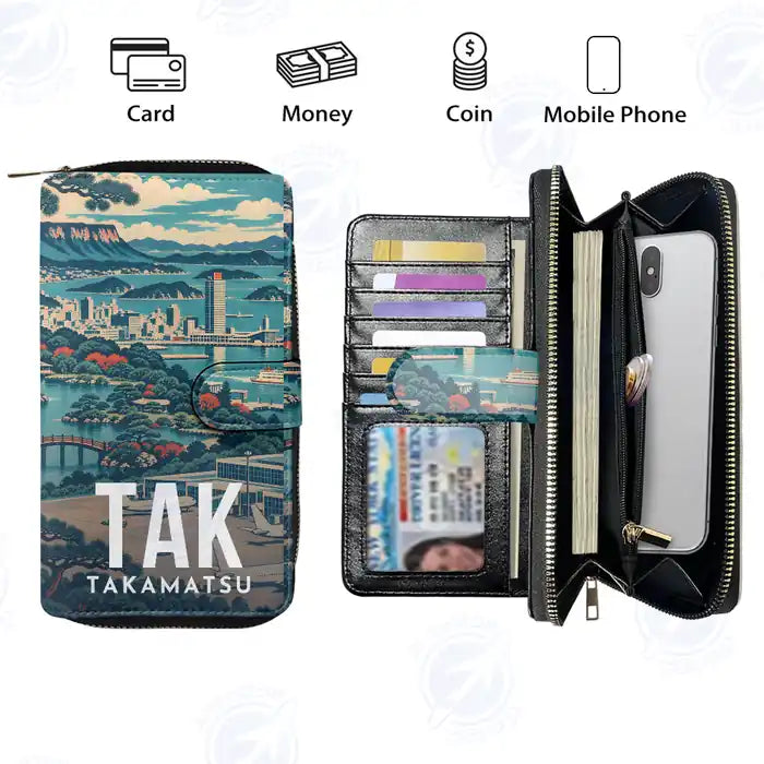 Takamatsu Airport (TAK) Leather Wallets - Zip Long Wallet - Scene