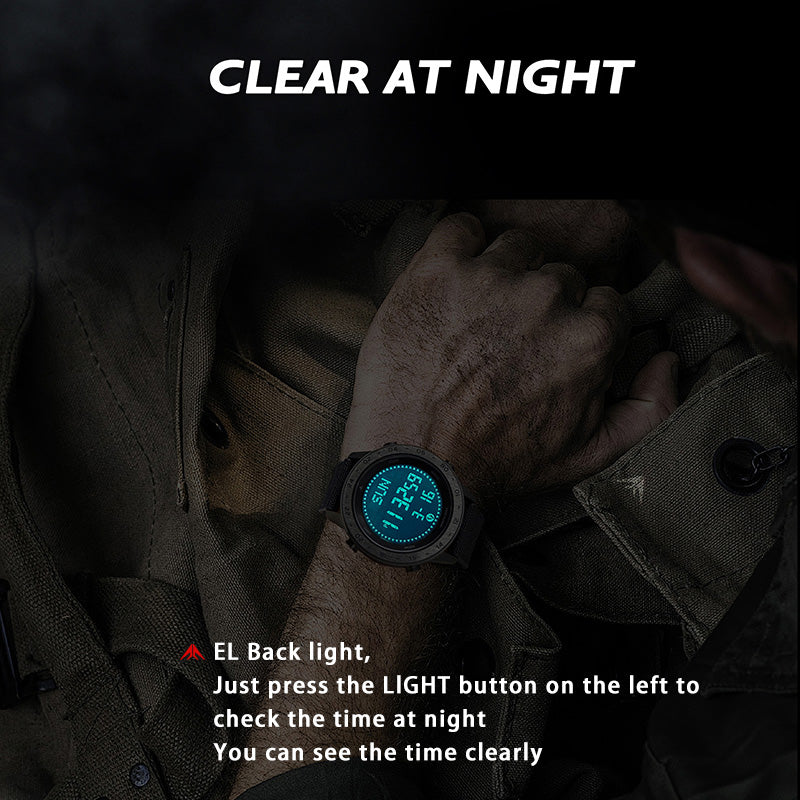 TANK 3 Men's Digital Watch Sports Calories  Compass Waterproof 50M