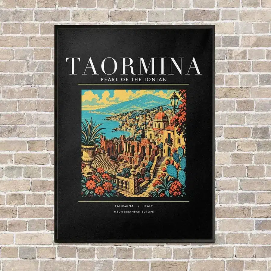 TAORMINA - Poster - Canvas Framed - Black