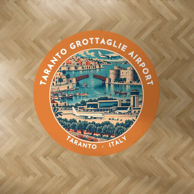 Taranto-Grottaglie Airport (TAR) Carpets - Carpet Round - Badge - Orange