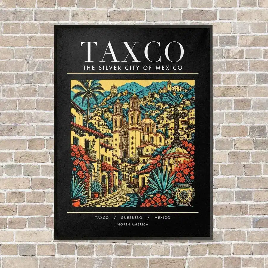 TAXCO - Poster - Canvas Framed - Black