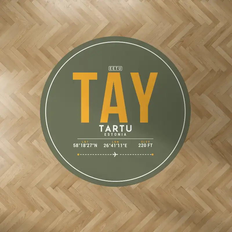 Tartu Airport (TAY) Carpets - Carpet Round - ID Tag - Green Army