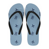 Thumbnail for Tartu Airport (TAY) Slippers & Flip Flops - Slippers - Flip Flops - Pattern - Light Blue