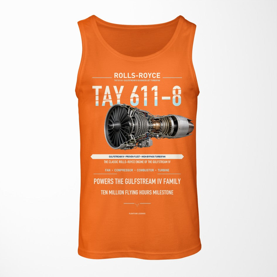 TAY 611-8 design on orange tank top