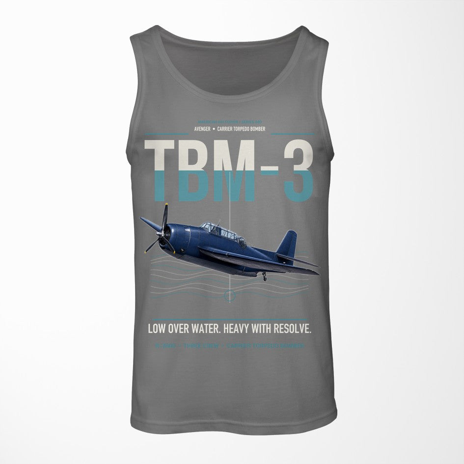 TBM-3 Avenger design on gray tank top