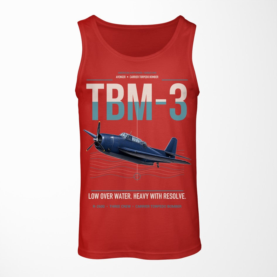 TBM-3 Avenger design on red tank top