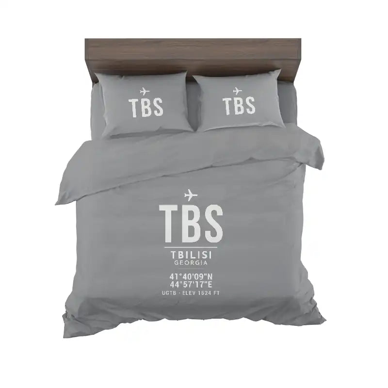 Tbilisi International Airport (TBS) Bedding Sets & Blankets - Bedding Set - ID Tag - Gray