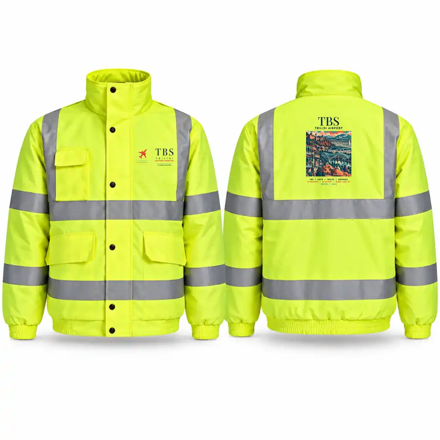 Tbilisi International Airport (TBS) Reflective Winter Jackets - Poster - Fluorescent Yellow