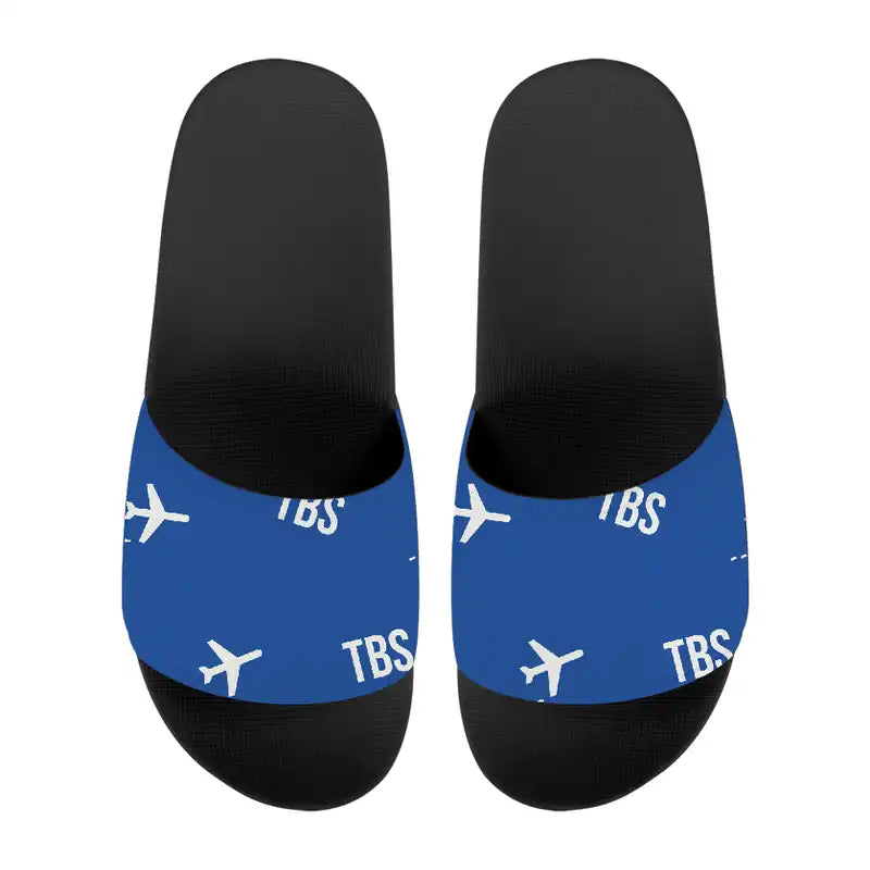 Tbilisi International Airport (TBS) Slippers & Flip Flops - Slippers - Sport - Pattern - Blue