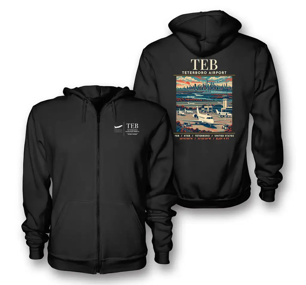 TEB - Poster - Zipped Hoodie - Black