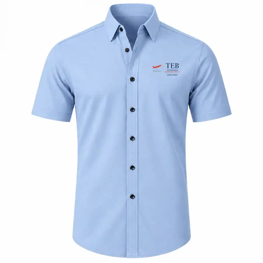 Teterboro Airport (TEB) Shirts - Short Sleeve Shirt - Front - Light Blue