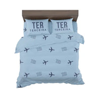 Thumbnail for Terceira Lajes Airport (TER) Bedding Sets & Blankets - Bedding Set - Pattern - Light Blue