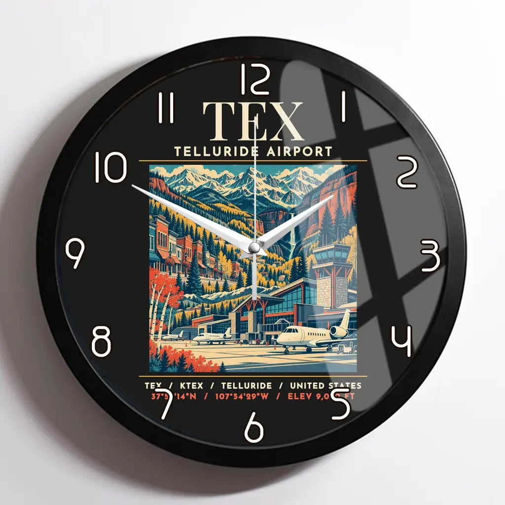 TEX - Poster - Wall Clock Framed - Black