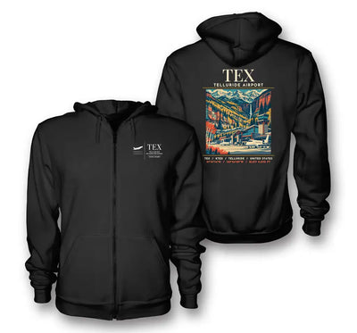 TEX - Poster - Zipped Hoodie - Black