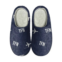 Thumbnail for Tenerife North Airport (TFN) Slippers & Flip Flops - Slippers - Cotton - Pattern - Navy Blue