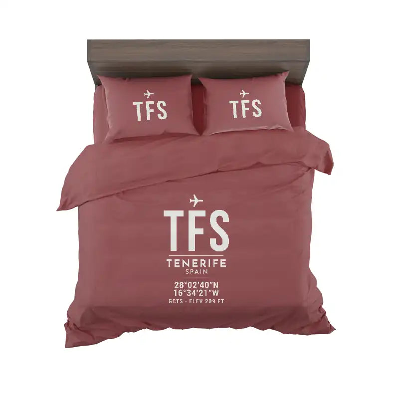 Tenerife South Airport (TFS) Bedding Sets & Blankets - Bedding Set - ID Tag - Dark Red