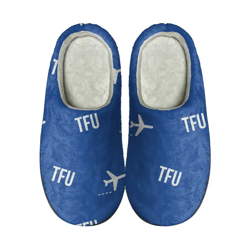 Chengdu Tianfu International Airport (TFU) Slippers & Flip Flops - Slippers - Cotton - Pattern - Blue