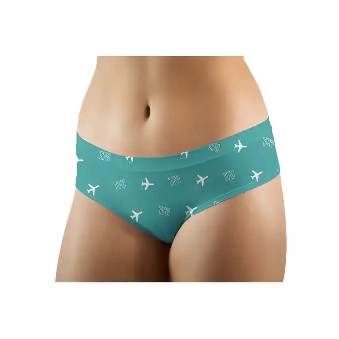 Chengdu Tianfu International Airport (TFU) Women Panties - Pattern - Turquoise - Front