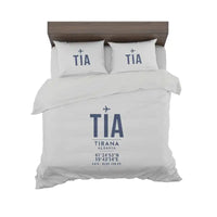 Thumbnail for Tirana International Airport Nënë Tereza (TIA) Bedding Sets & Blankets - Bedding Set - ID Tag - Light Gray
