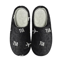 Thumbnail for Tirana International Airport Nënë Tereza (TIA) Slippers & Flip Flops - Slippers - Cotton - Pattern - Black