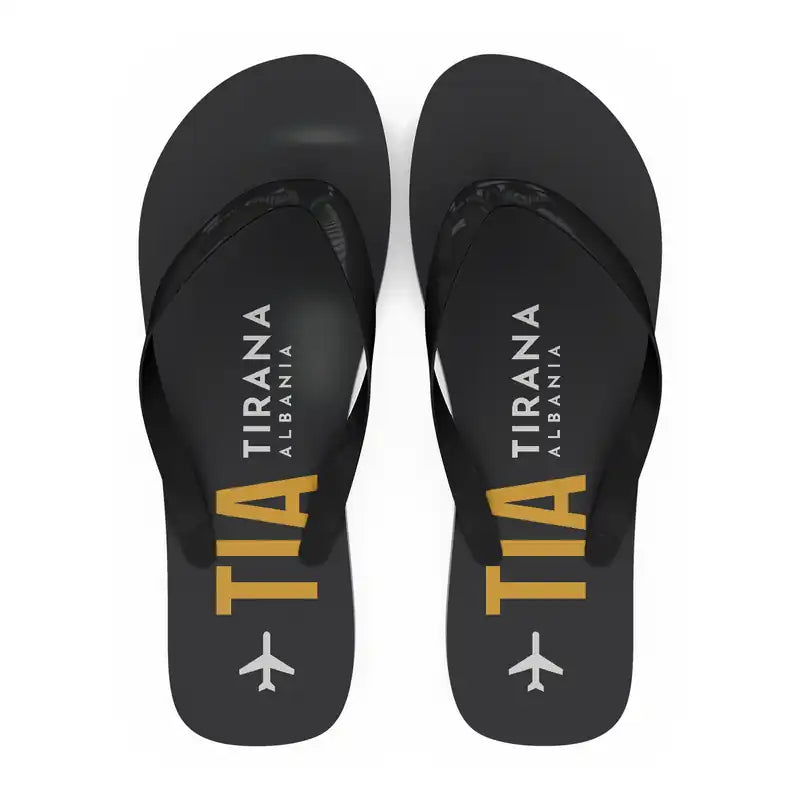 Tirana International Airport Nënë Tereza (TIA) Slippers & Flip Flops - Slippers - Flip Flops - Code - Black