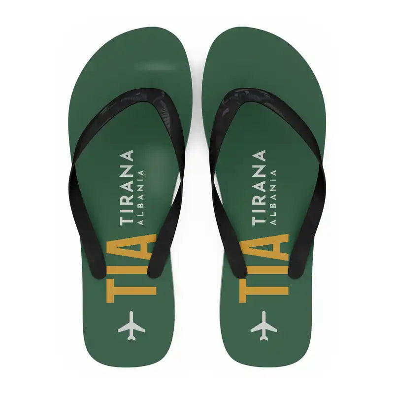 Tirana International Airport Nënë Tereza (TIA) Slippers & Flip Flops - Slippers - Flip Flops - Code - Green