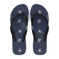 Thumbnail for Tirana International Airport Nënë Tereza (TIA) Slippers & Flip Flops - Slippers - Flip Flops - Pattern - Navy Blue