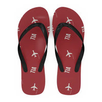 Thumbnail for Tirana International Airport Nënë Tereza (TIA) Slippers & Flip Flops - Slippers - Flip Flops - Pattern - Red