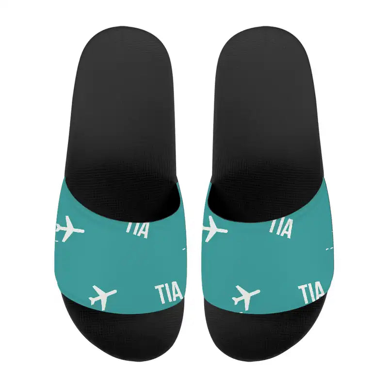 Tirana International Airport Nënë Tereza (TIA) Slippers & Flip Flops - Slippers - Sport - Pattern - Turquoise