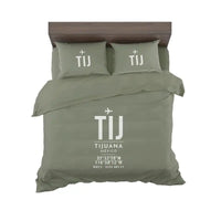 Thumbnail for Tijuana International Airport (TIJ) Bedding Sets & Blankets - Bedding Set - ID Tag - Green Army