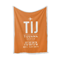 Thumbnail for Tijuana International Airport (TIJ) Bedding Sets & Blankets - Blanket - ID Tag - Orange