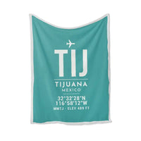 Thumbnail for Tijuana International Airport (TIJ) Bedding Sets & Blankets - Blanket - ID Tag - Turquoise