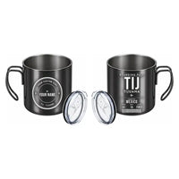 Thumbnail for Tijuana International Airport (TIJ) Stainless Steel Mugs - Boarding Pass + Custom Back - Portable Mug - Black