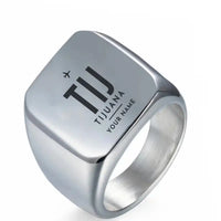 Thumbnail for Tijuana International Airport (TIJ) Rings - Ring - Silver + Name