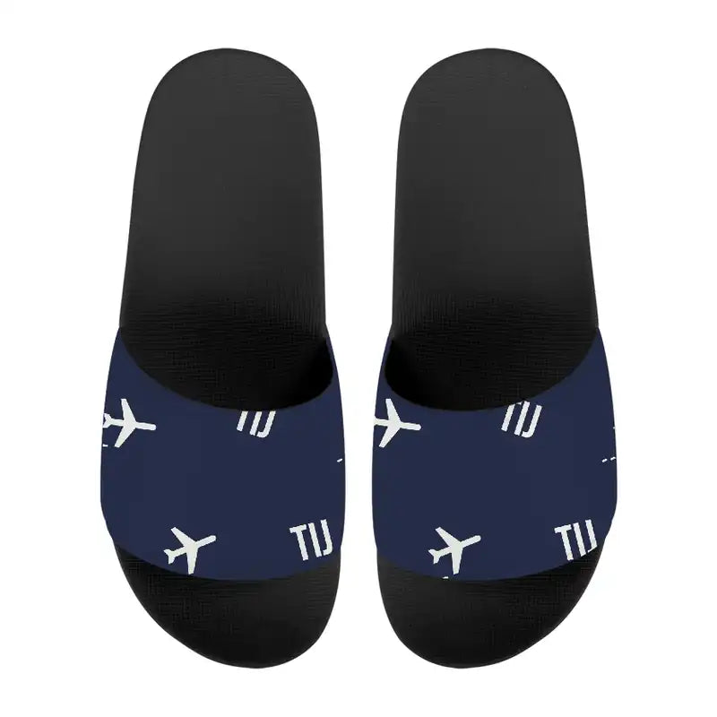 Tijuana International Airport (TIJ) Slippers & Flip Flops - Slippers - Sport - Pattern - Navy Blue