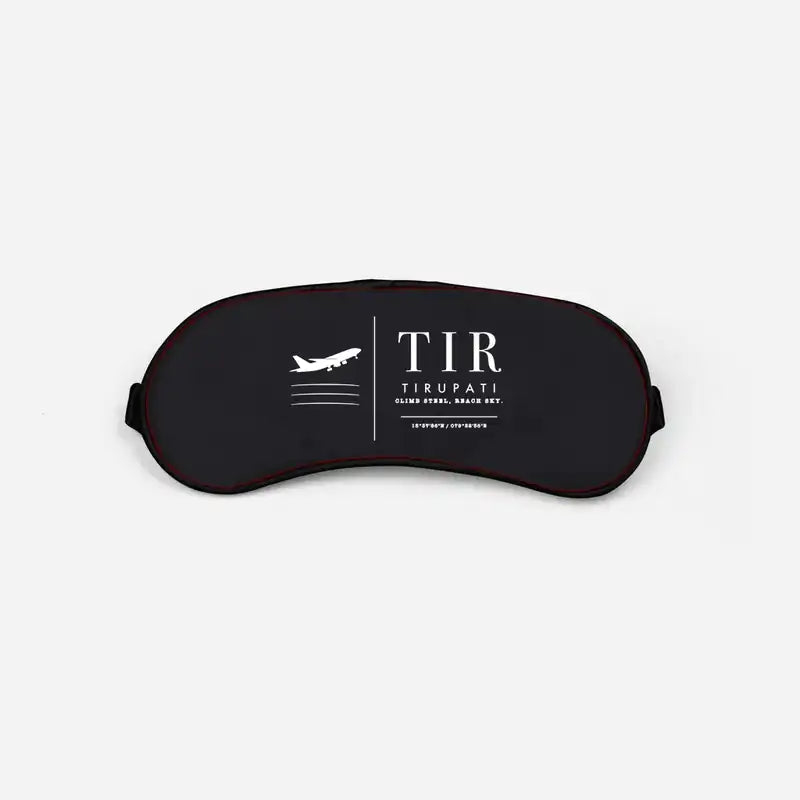 Tirupati Airport (TIR) Sleep Masks - Sleep Mask - Front - Black