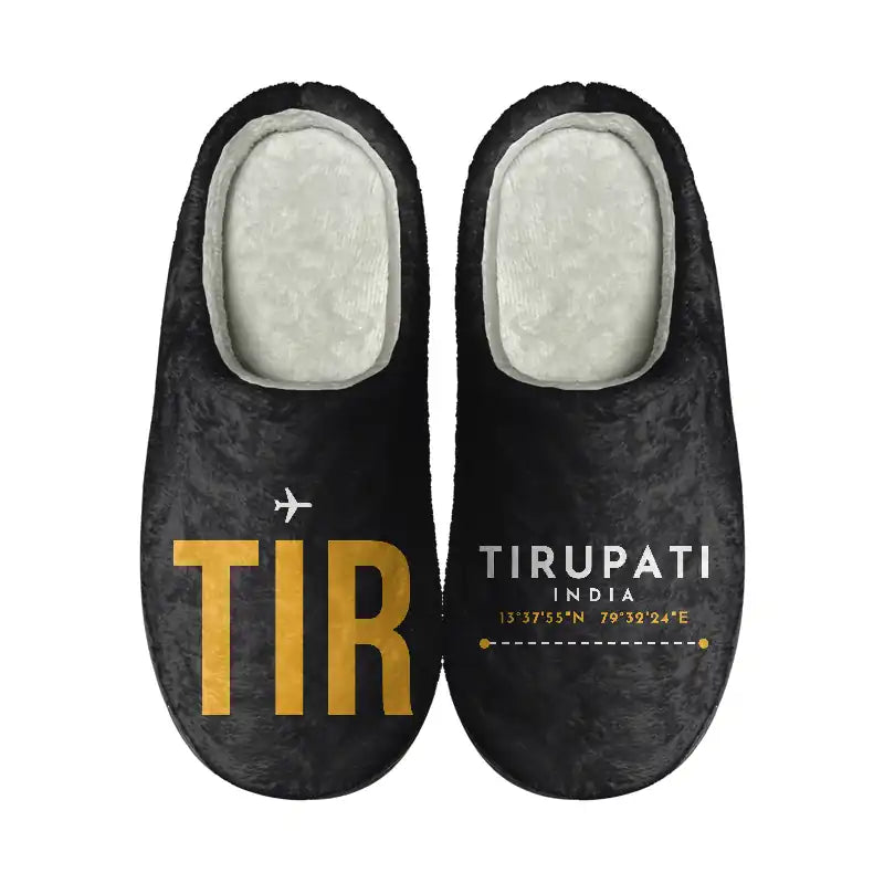 Tirupati Airport (TIR) Slippers & Flip Flops - Slippers - Cotton - Code - Different - Black