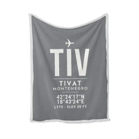 Thumbnail for Tivat Airport (TIV) Bedding Sets & Blankets - Blanket - ID Tag - Gray