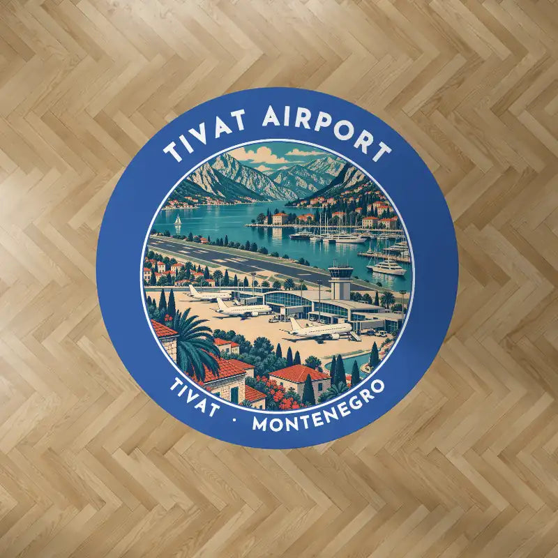 Tivat Airport (TIV) Carpets - Carpet Round - Badge - Blue