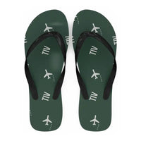 Thumbnail for Tivat Airport (TIV) Slippers & Flip Flops - Slippers - Flip Flops - Pattern - Dark Green