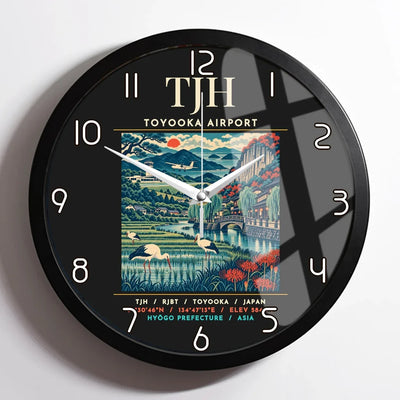 TJH - Poster - Wall Clock Framed - Black