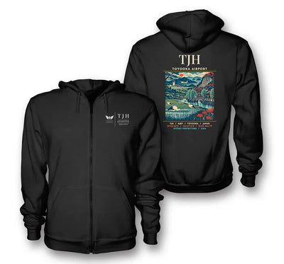 TJH - Poster - Zipped Hoodie - Black