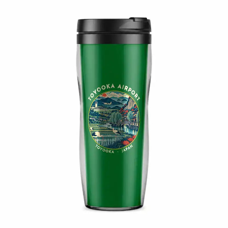 Tajima Airport (TJH) Travel Mugs - Badge - Plastic (No Holder) - Green