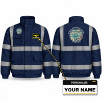 Thumbnail for Tyumen Roshchino International Airport (TJM) Reflective Winter Jackets - Badge + Name - Navy Blue