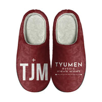Thumbnail for Tyumen Roshchino International Airport (TJM) Slippers & Flip Flops - Slippers - Cotton - Code - Different - Dark Red