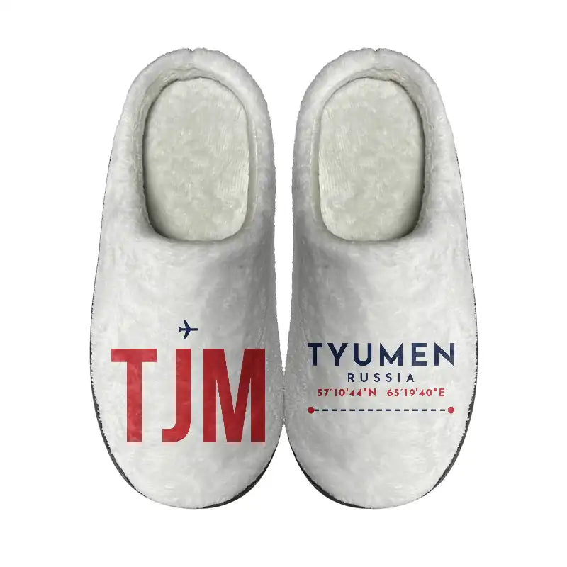 Tyumen Roshchino International Airport (TJM) Slippers & Flip Flops - Slippers - Cotton - Code - Different - White