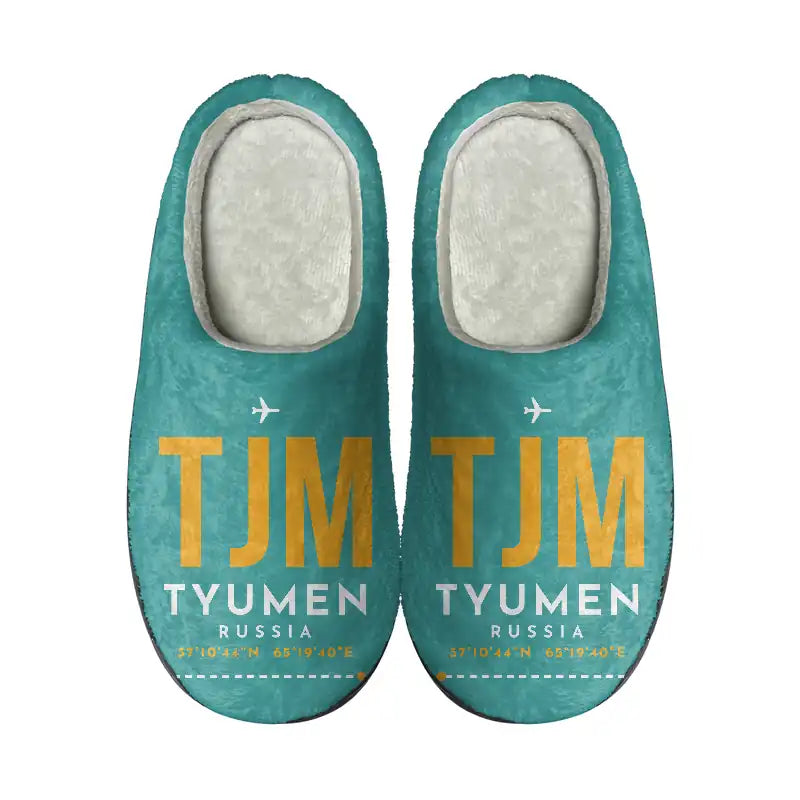 Tyumen Roshchino International Airport (TJM) Slippers & Flip Flops - Slippers - Cotton - Code - Same - Turquoise