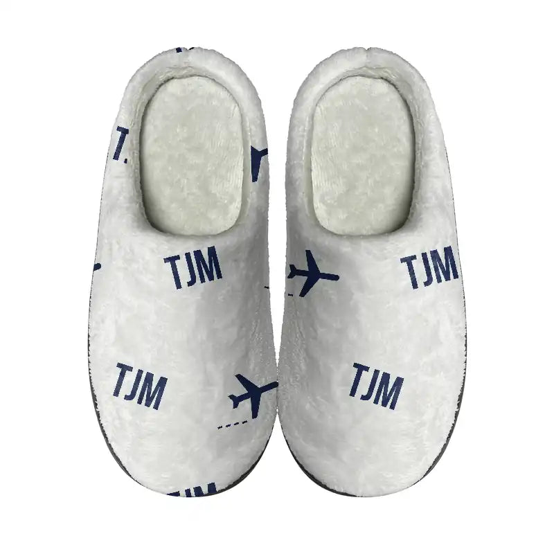 Tyumen Roshchino International Airport (TJM) Slippers & Flip Flops - Slippers - Cotton - Pattern - White