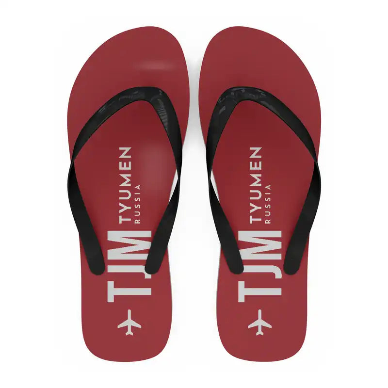 Tyumen Roshchino International Airport (TJM) Slippers & Flip Flops - Slippers - Flip Flops - Code - Red