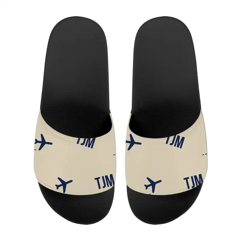 Tyumen Roshchino International Airport (TJM) Slippers & Flip Flops - Slippers - Sport - Pattern - Beige